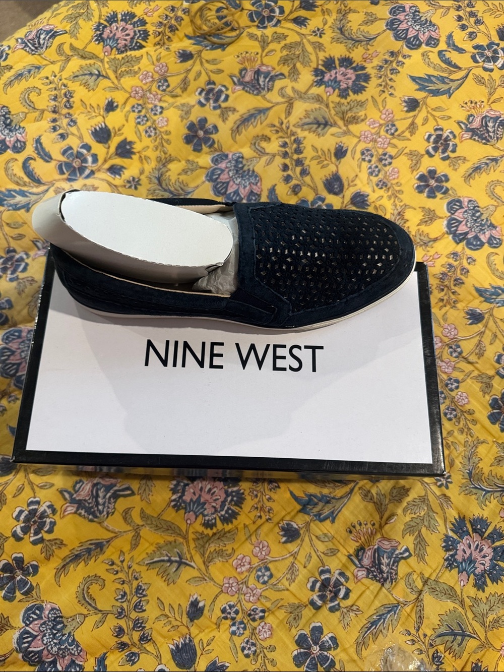 Nine West Navy Perforated Slip-On Loafer